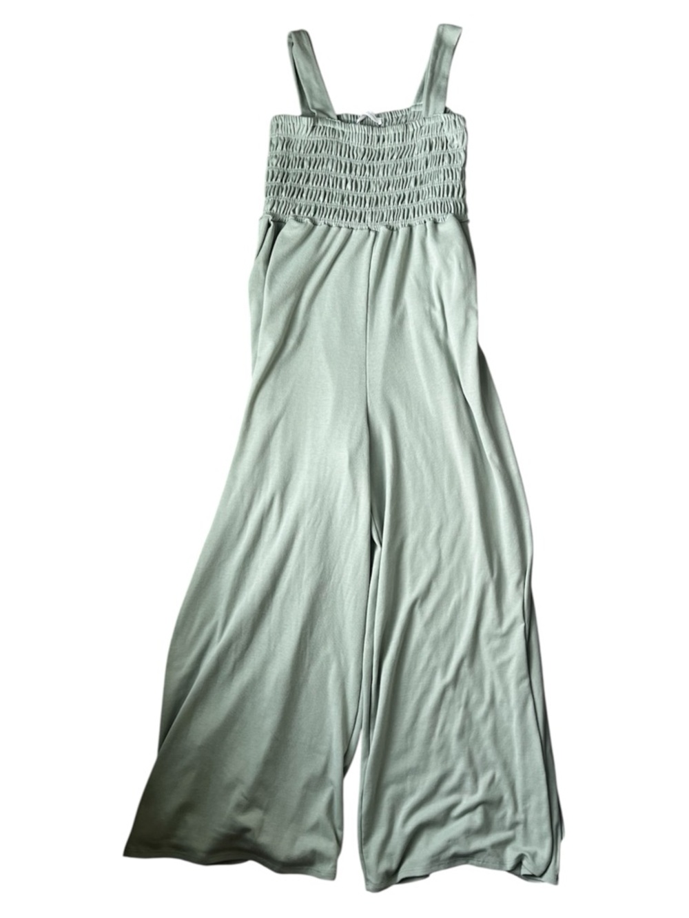 Ces Femme Boutique smocked jumpsuit light sage green